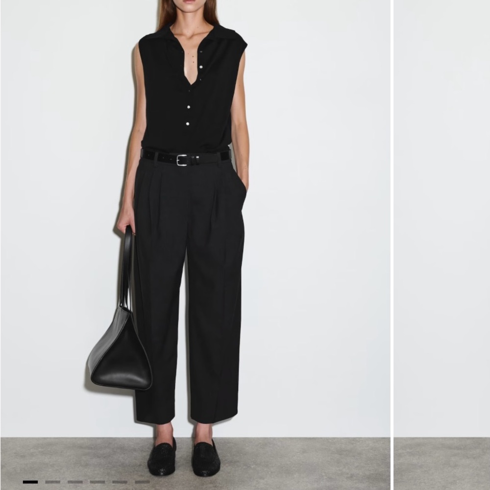 COS Pleated Barrel leg wool pants